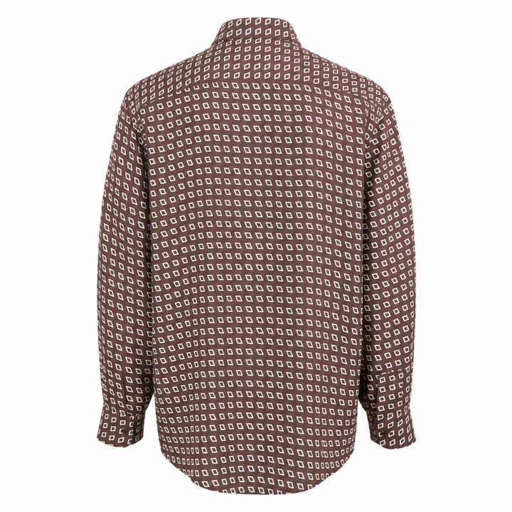 Camicia Jil+ con microfantasia su base bordeaux in seta