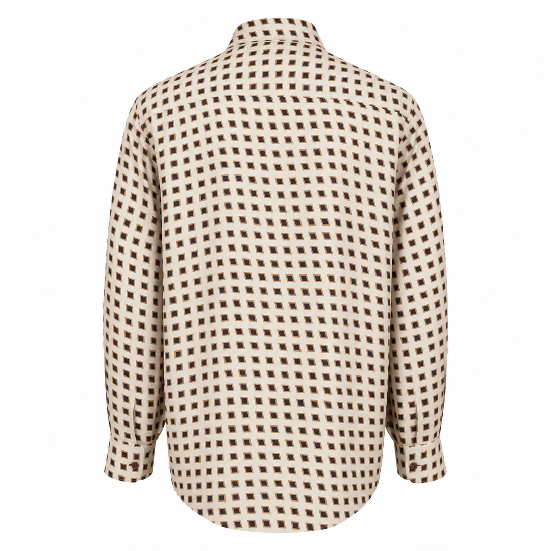 Camicia Jil+ con microfantasia su base bordeaux in seta