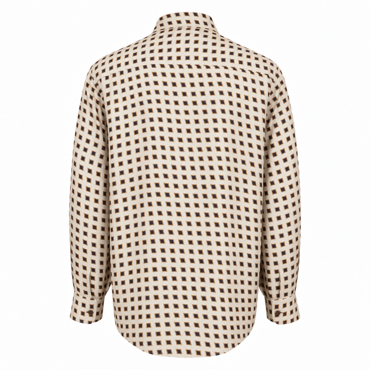 Camicia Jil+ con microfantasia su base bordeaux in seta