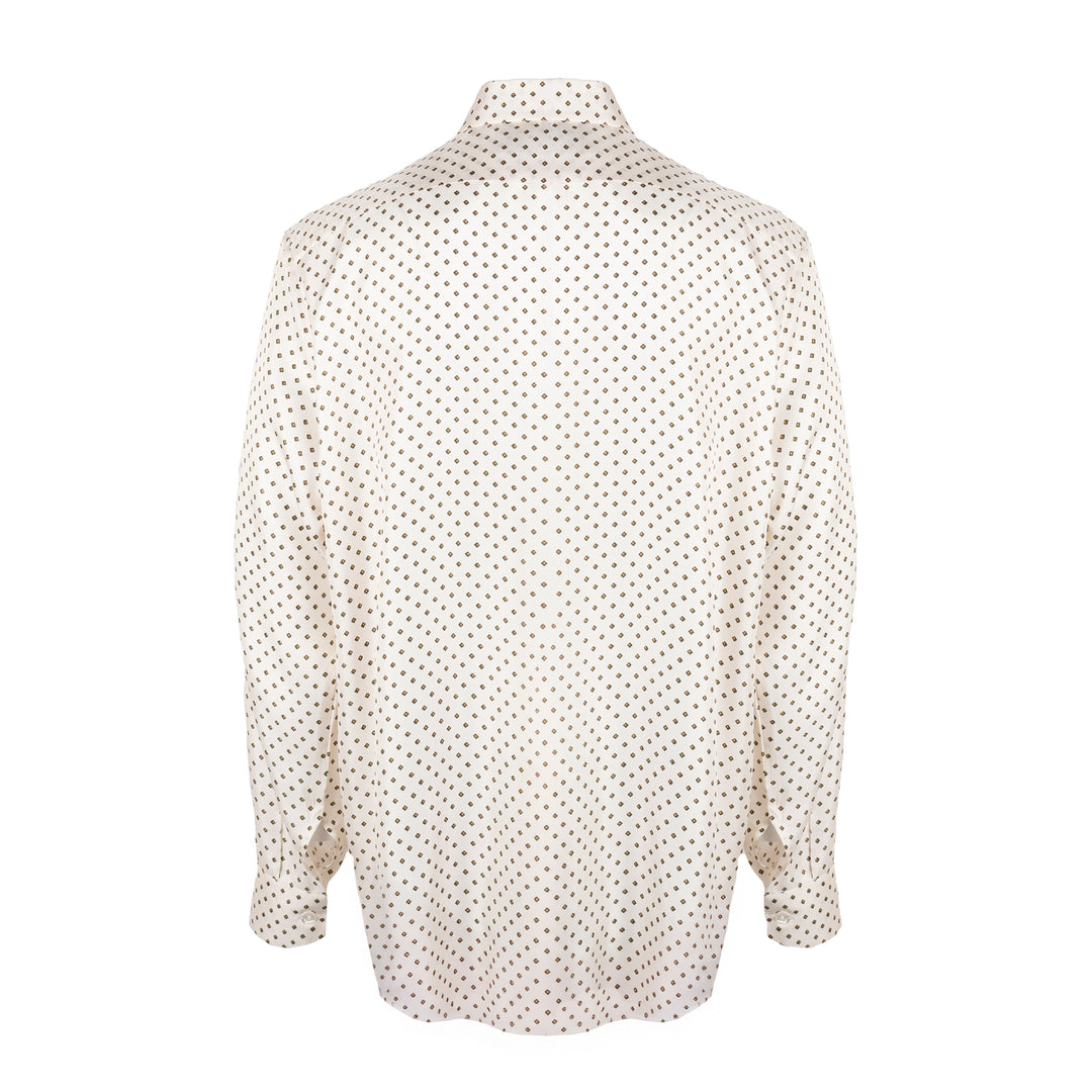 Camicia Jil+ a microfantasia su base panna in seta