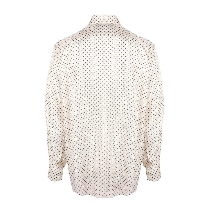 Camicia Jil+ a microfantasia su base panna in seta
