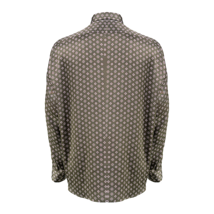 Camicia Jil+ a microfantasia su base verde militare in viscosa