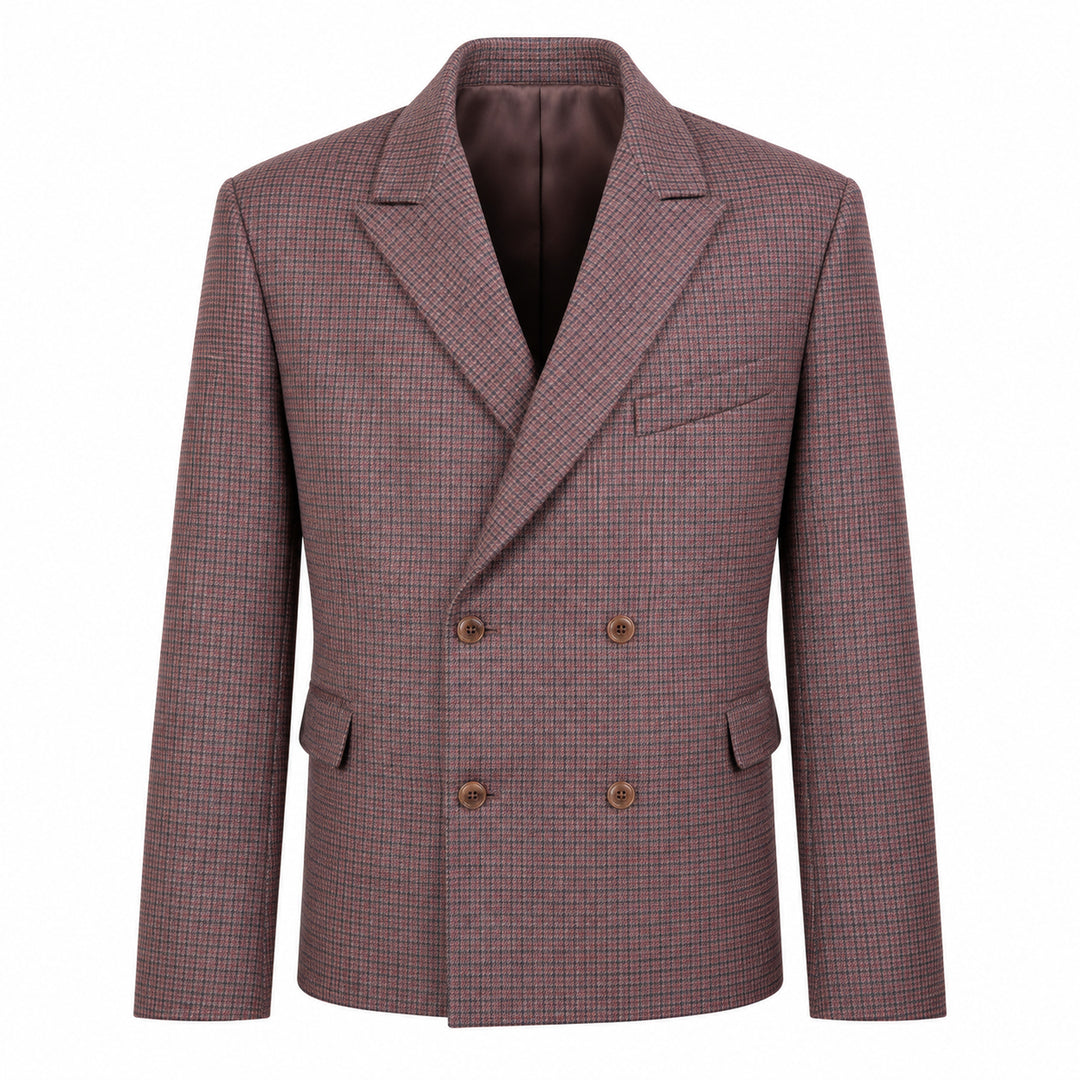 Blazer Mel con motivo check all-over in lana
