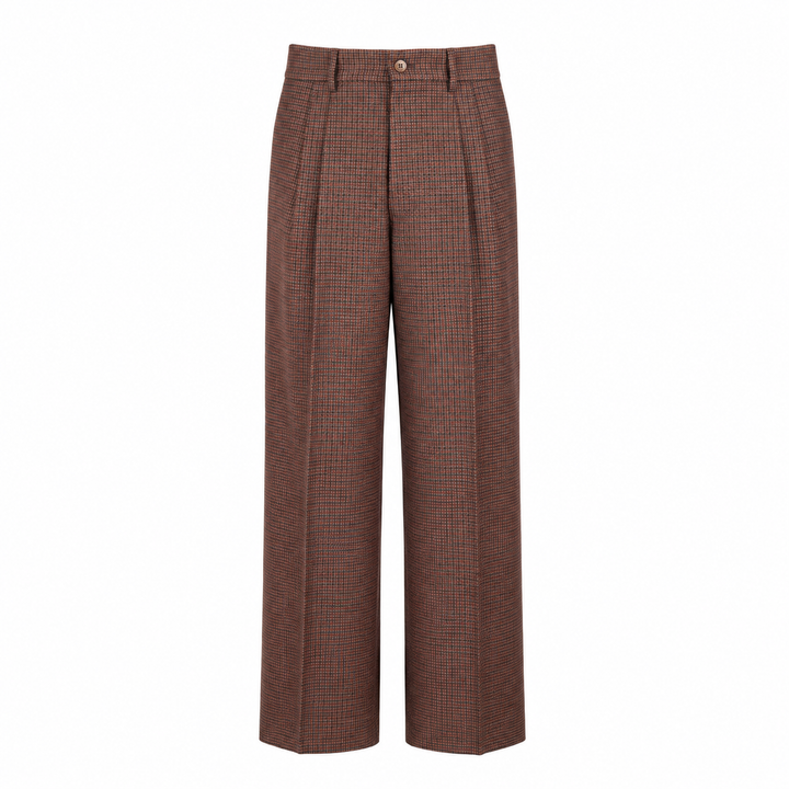 Pantalone Costin NT con motivo check all-over in lana