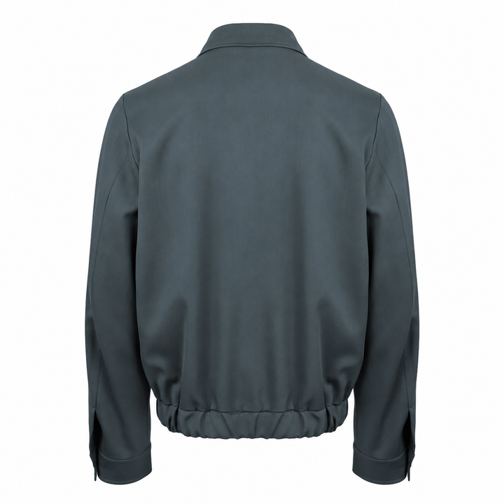 Giacca Polov verde petrolio con zip in lana e cashmere