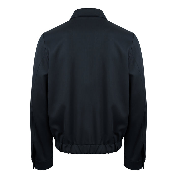 Giacca Polov blu con zip in twill di lana