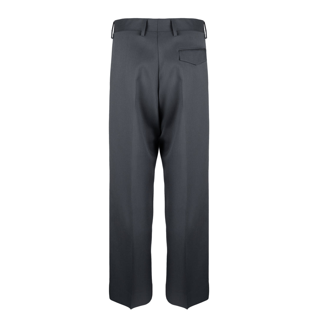 Pantalone Vincent piombo in twill di lana