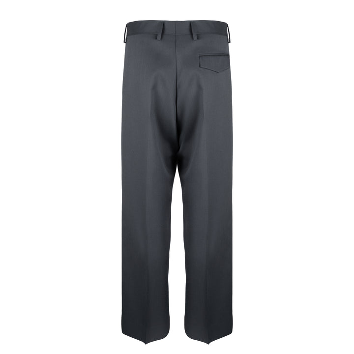 Pantalone Vincent piombo in twill di lana