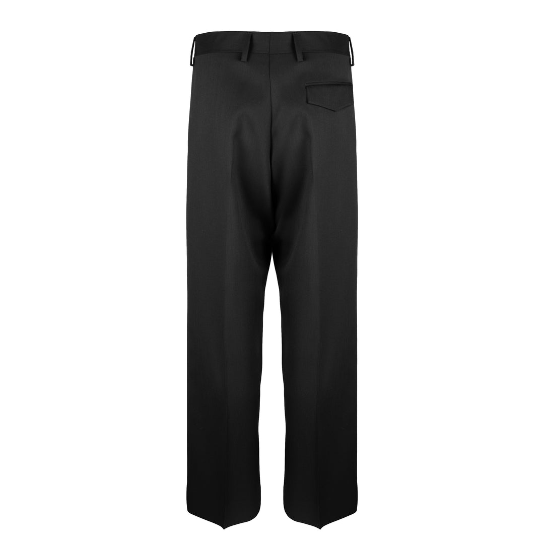 Pantalone Vincent nero in twill di lana