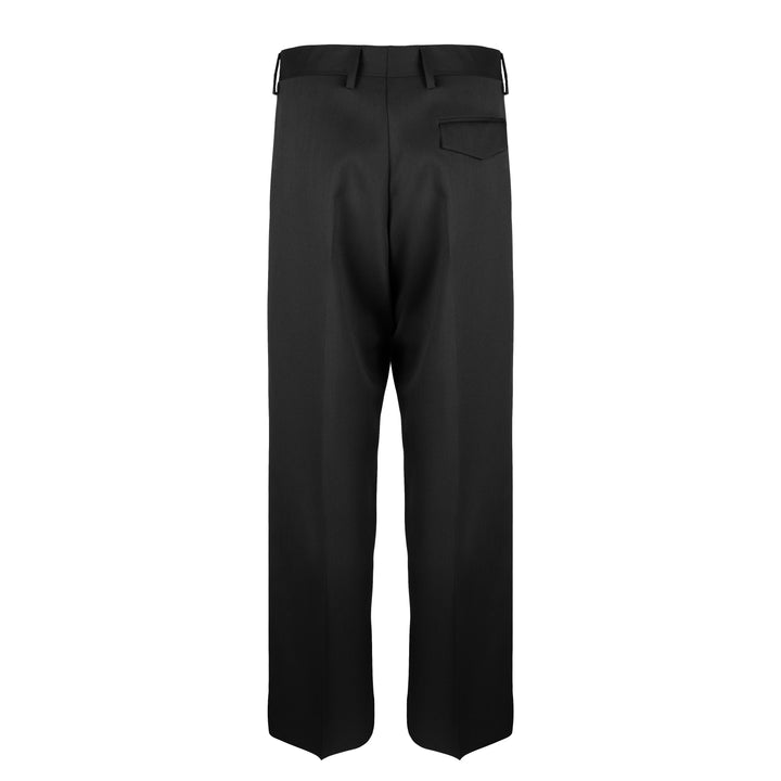 Pantalone Vincent nero in twill di lana