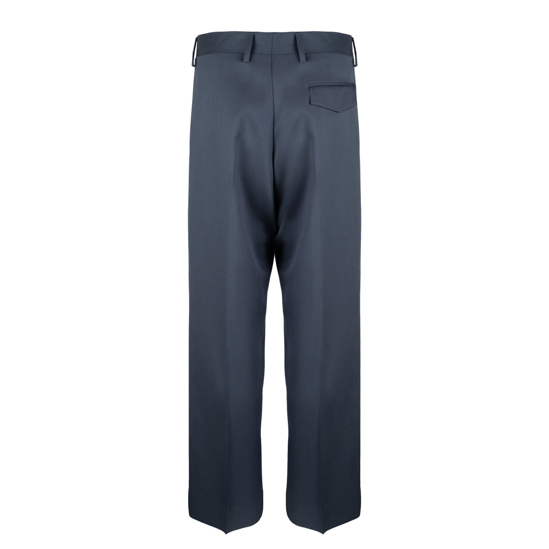 Pantalone Vincent blu in twill di lana