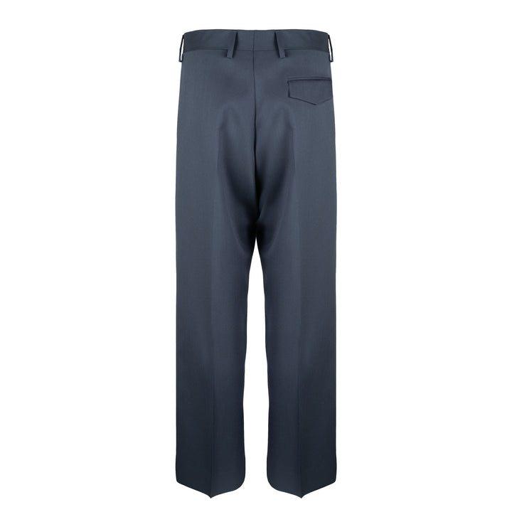 Pantalone Vincent blu in twill di lana