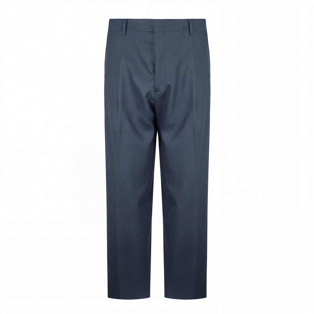 Pantalone Vincent blu in twill di lana