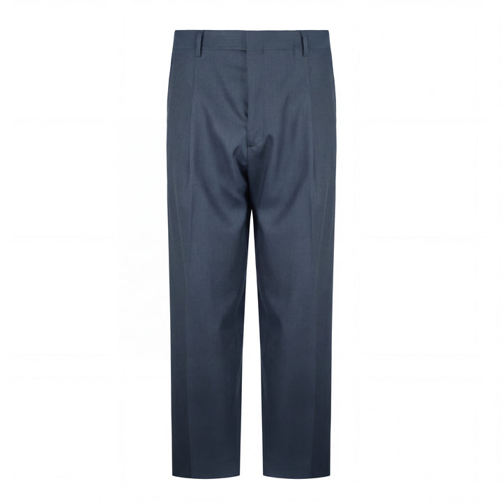 Pantalone Vincent blu in twill di lana