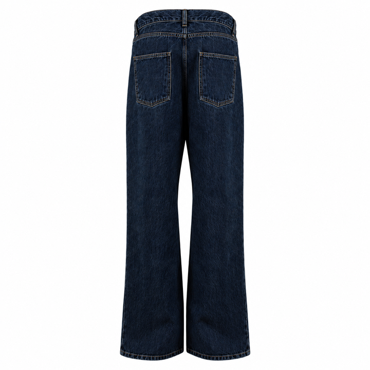 Jeans large fit lavaggio scuro in cotone