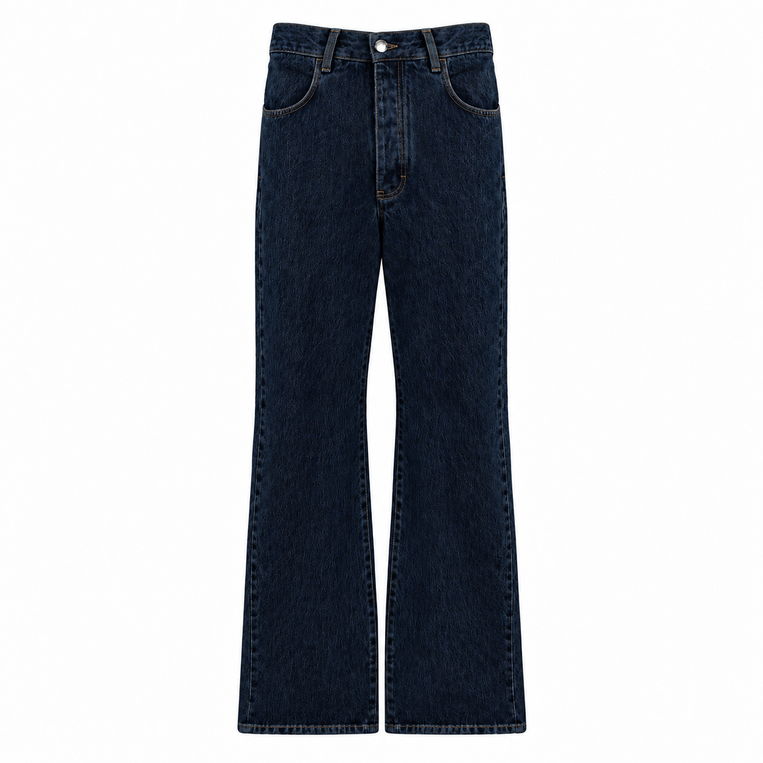 Jeans large fit lavaggio scuro in cotone