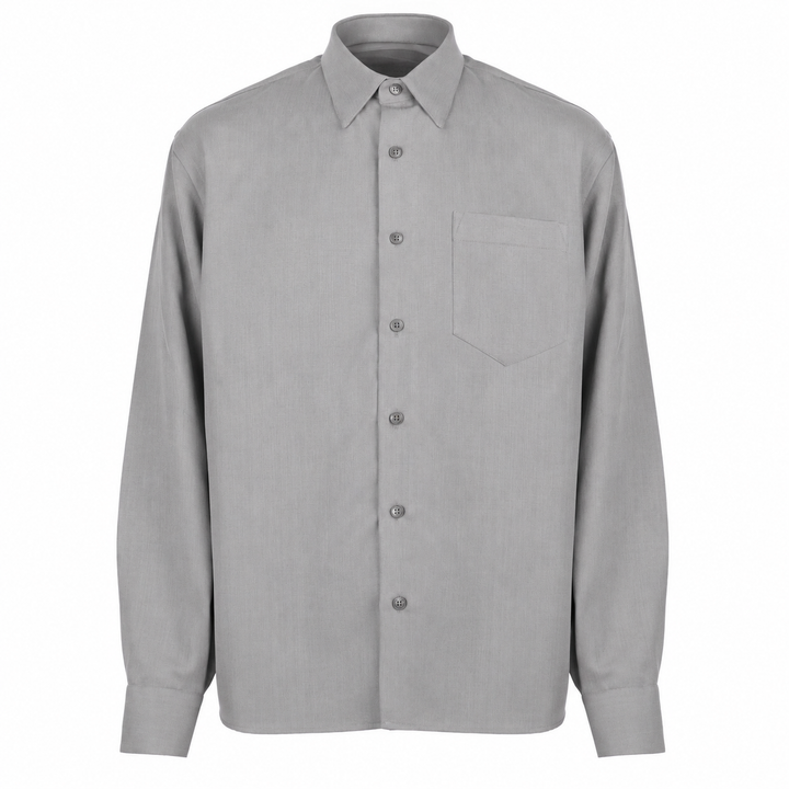 Camicia Eric ML grigio in lana piquè