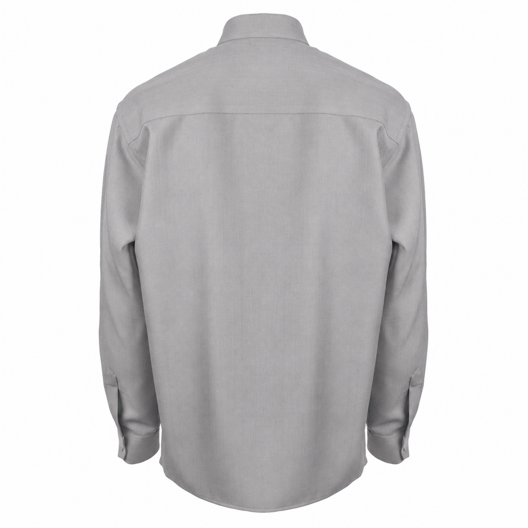 Camicia Eric ML grigio in lana piquè