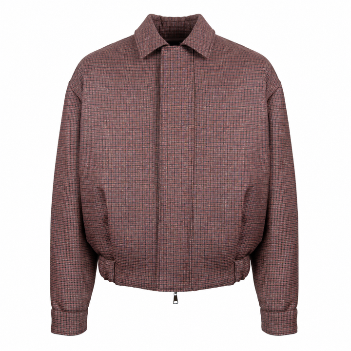 Giacca bomber Marley con motivo a check all-over in lana