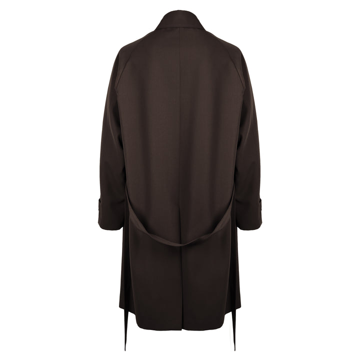 Trench Riko marrone in lana tecnica
