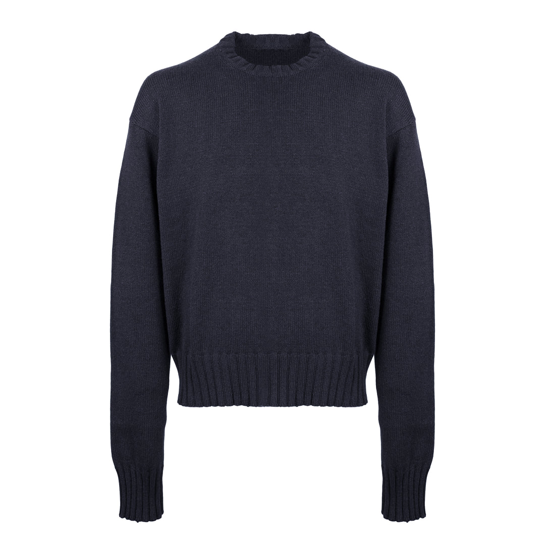 Pullover girocollo Rolf blu boxy fit gauge 5
