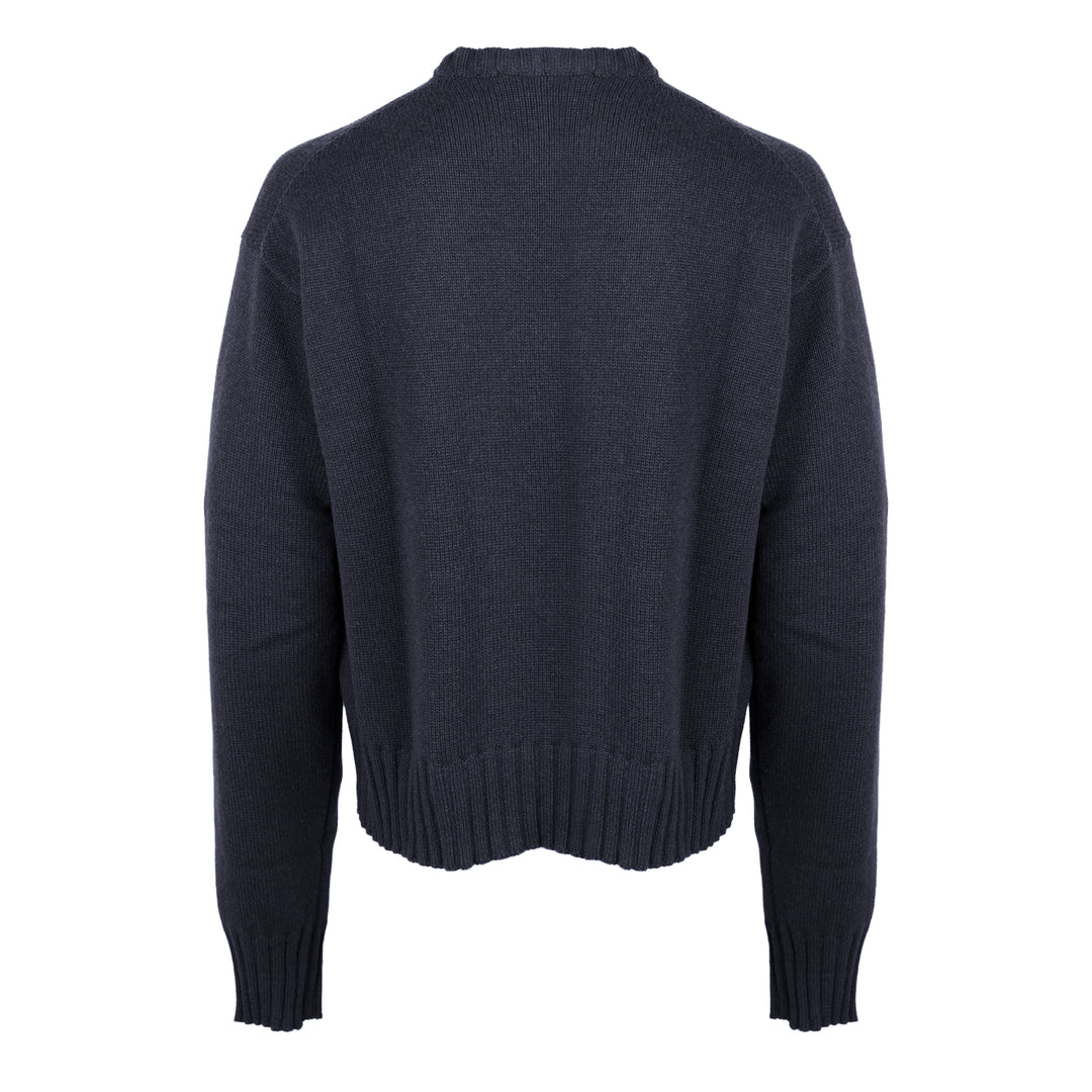 Pullover girocollo Rolf blu boxy fit gauge 5