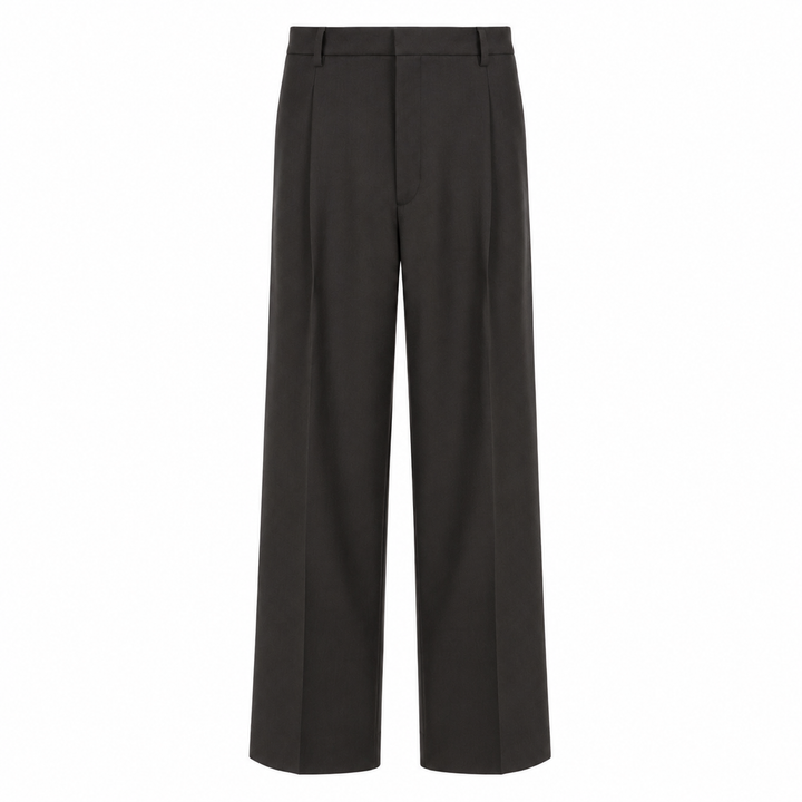 Pantalone Vincent marrone in flanella di lana