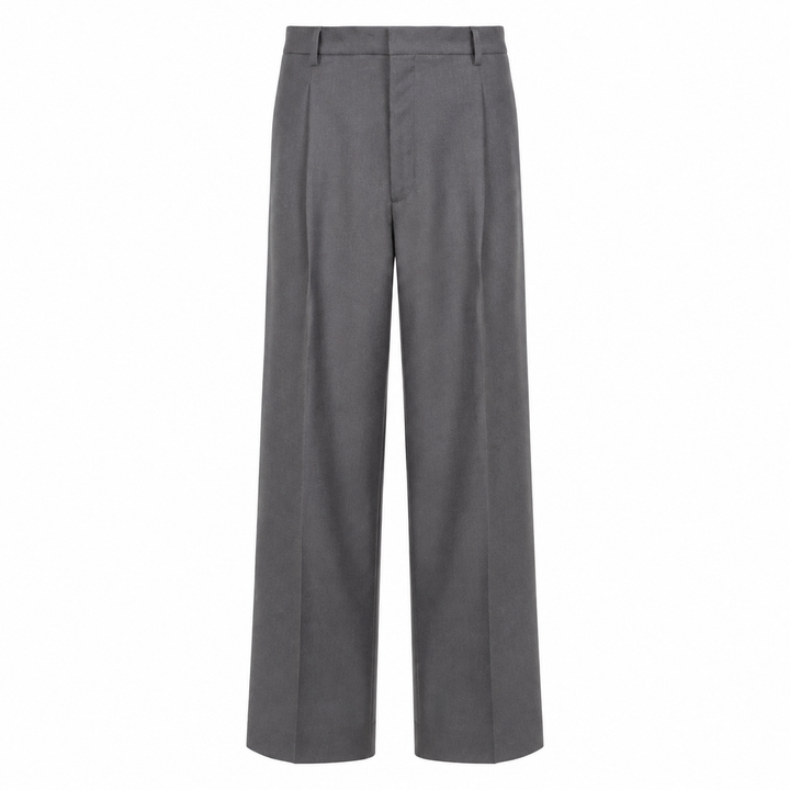 Pantalone Vincent grigio in flanella di lana