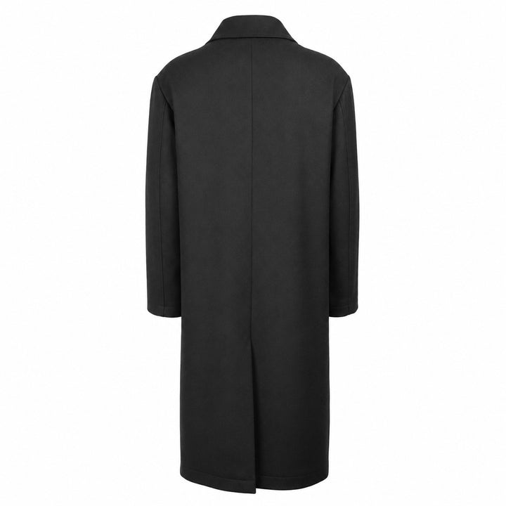 Cappotto doppiopetto Plaxy nero in panno di lana