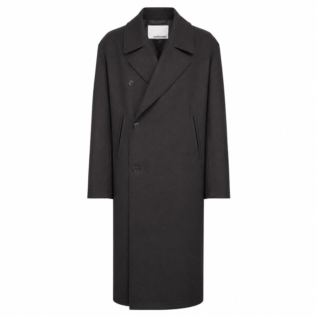 Cappotto doppiopetto Plaxy verde in panno di lana