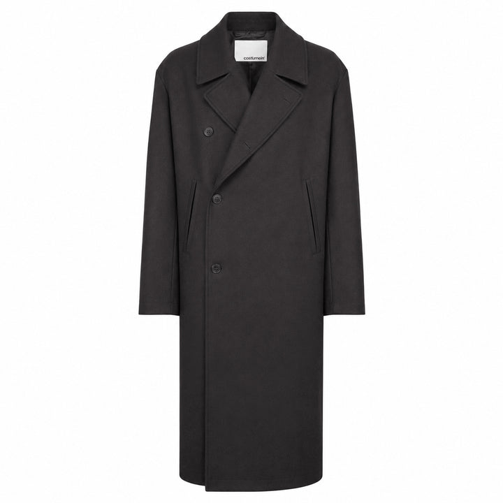 Cappotto doppiopetto Plaxy verde in panno di lana
