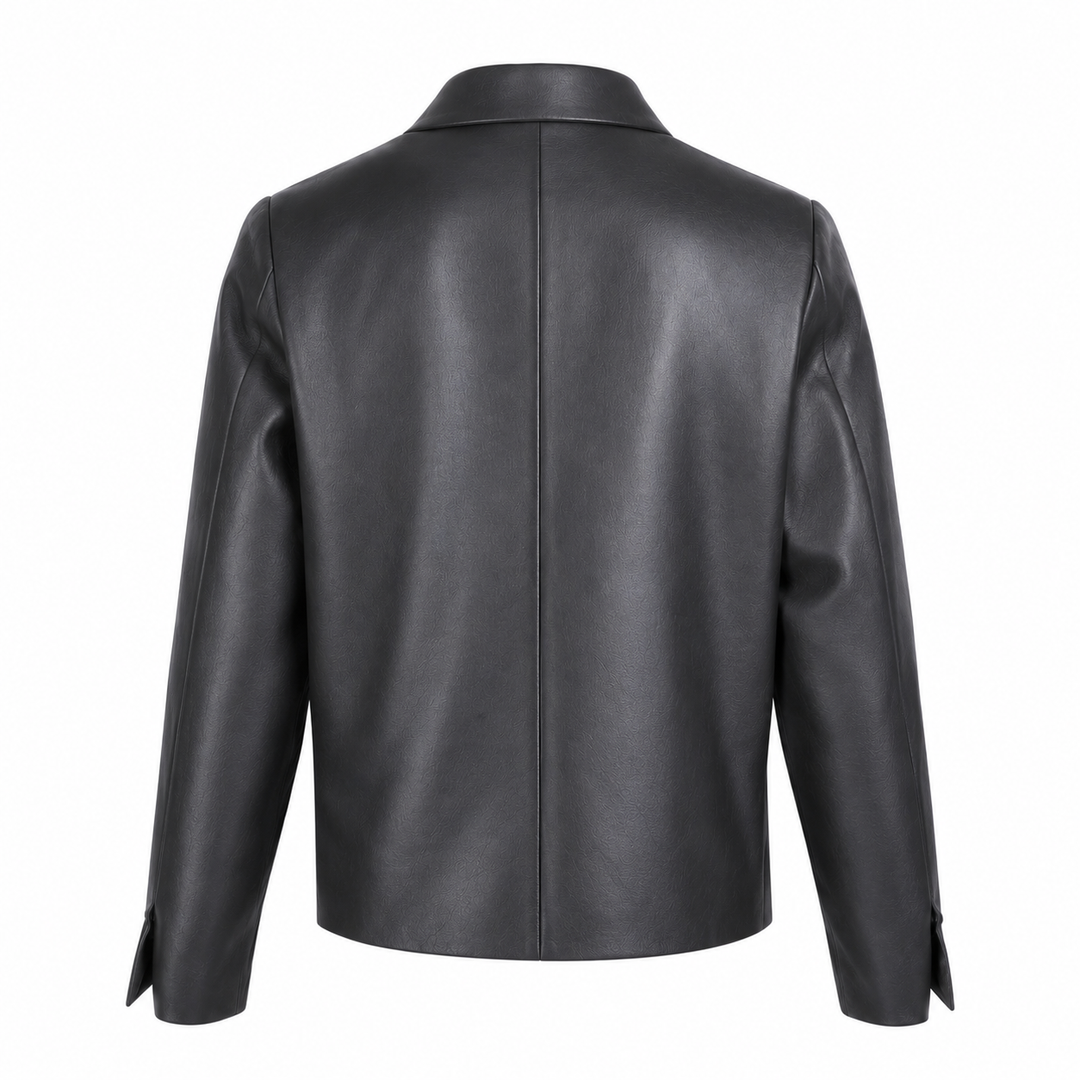 Blazer Micah nero in ecopelle