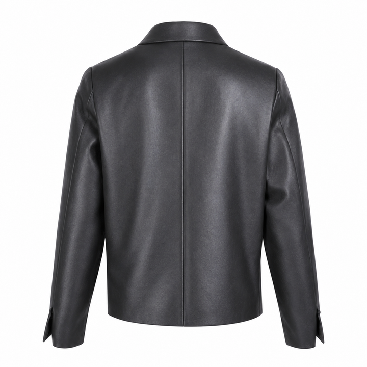 Blazer Micah nero in ecopelle