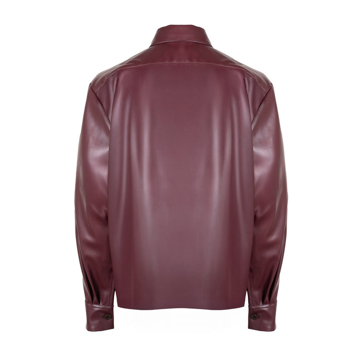Camicia Jil bordeaux in ecopelle