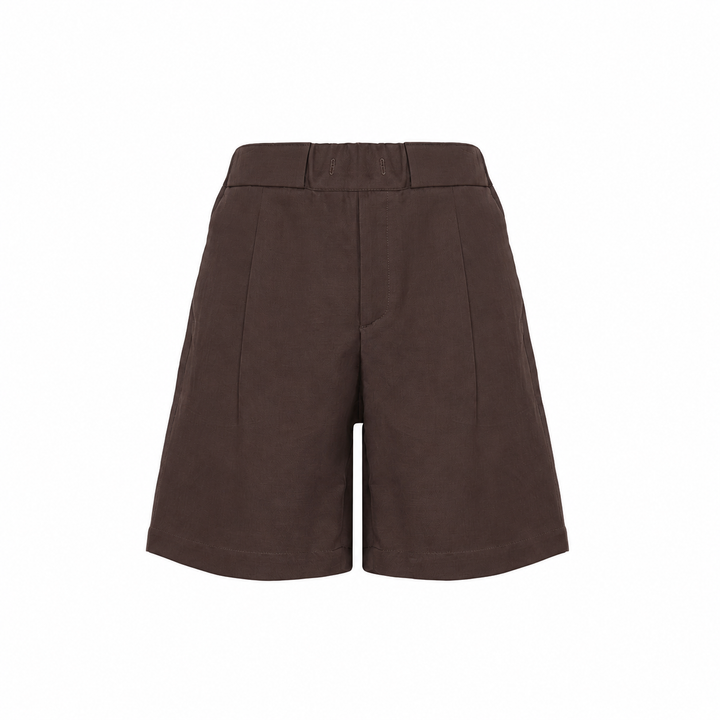 Pantaloncino Tony marrone in fresco di lana
