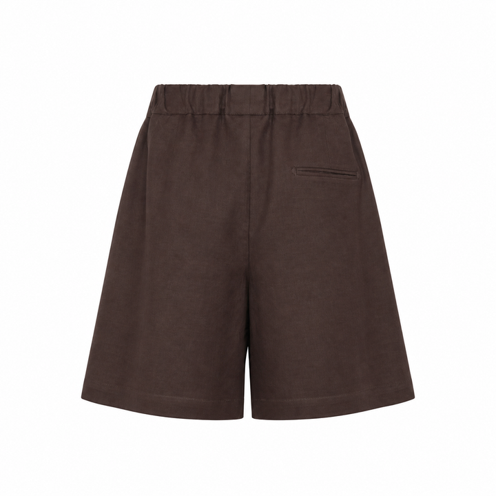 Pantaloncino Tony marrone in fresco di lana