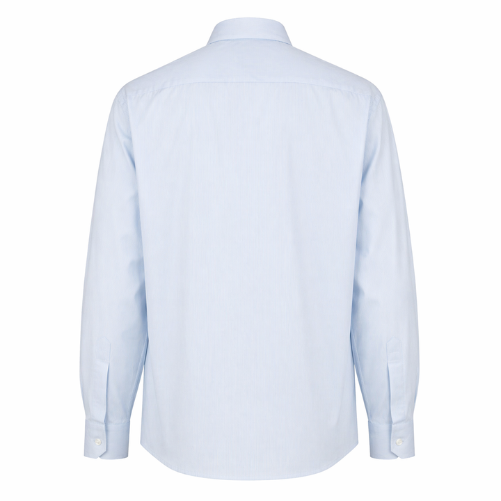 Camicia Eric ML azzurra a righe sottili bianche in cotone