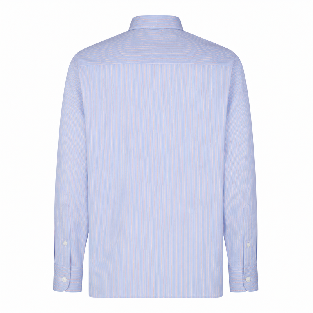 Camicia Eric ML base azzurra a righe in cotone