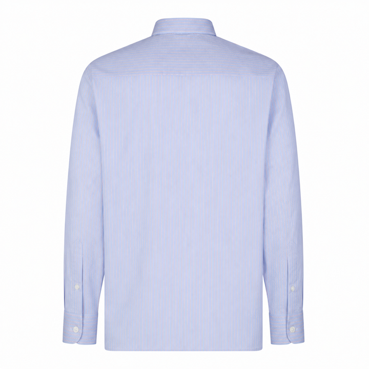 Camicia Eric ML base azzurra a righe in cotone