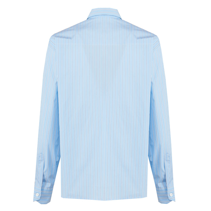 Camicia Eric ML base azzurra a righe in cotone