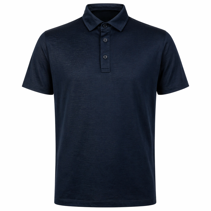 Polo Peter blu in cotone