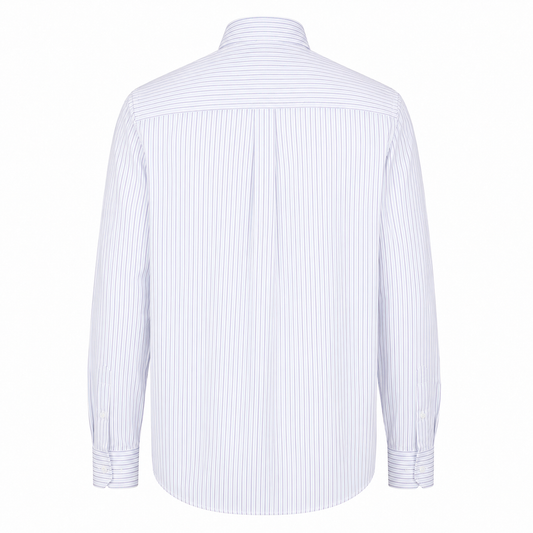 Camicia Andrea base bianca con righe blu e rosa in cotone
