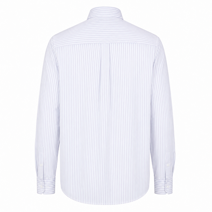 Camicia Andrea base bianca con righe blu e rosa in cotone