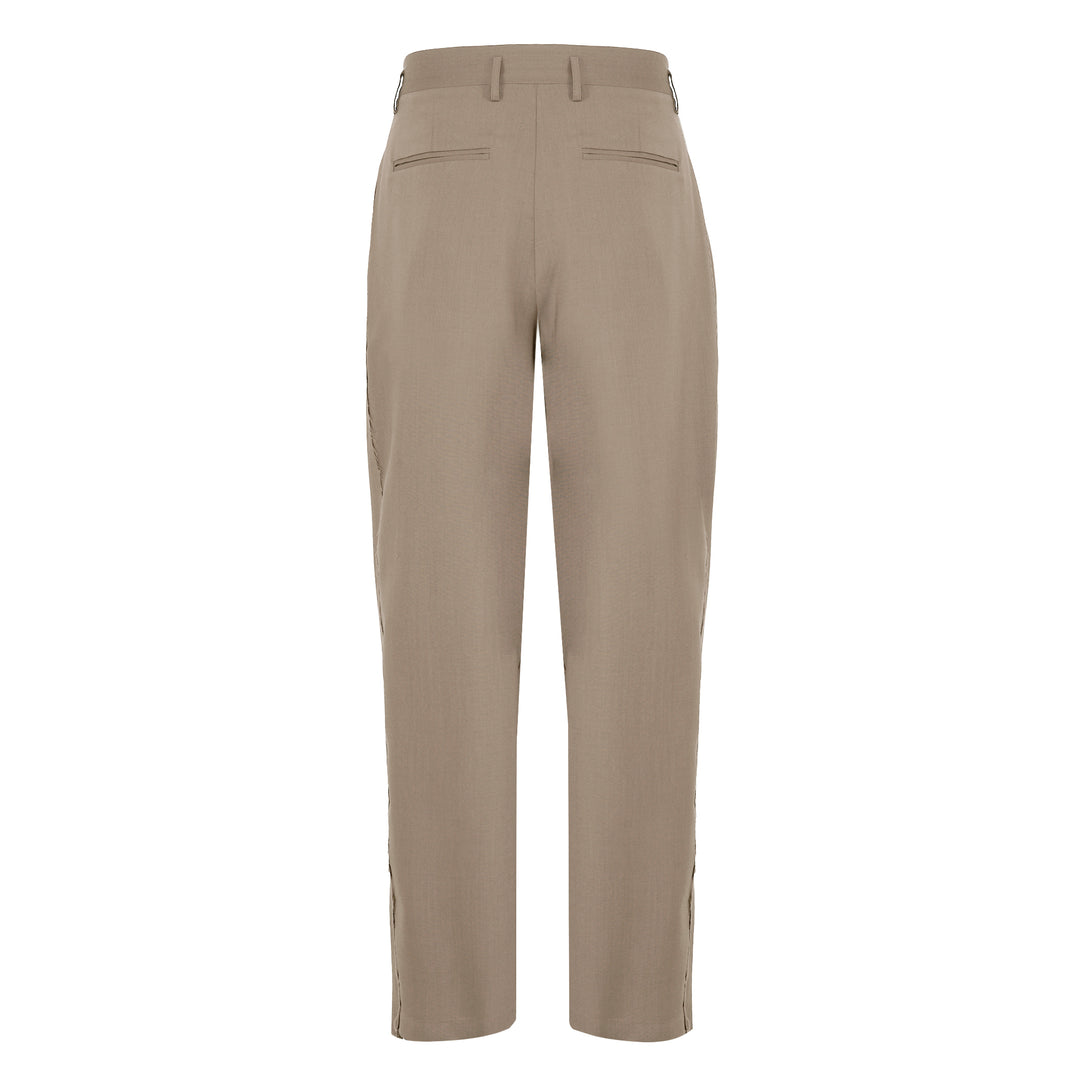 Pantalone Allen fango in fresco di lana