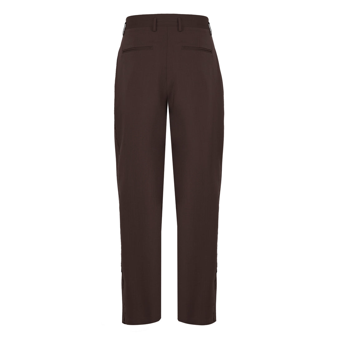 Pantalone Allen marrone in fresco di lana
