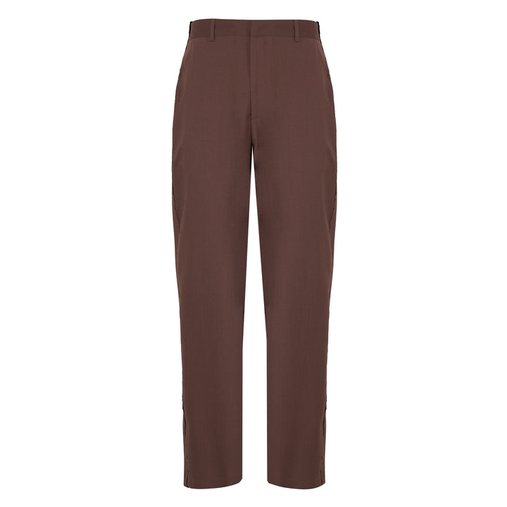 Alain brown wool twill trousers