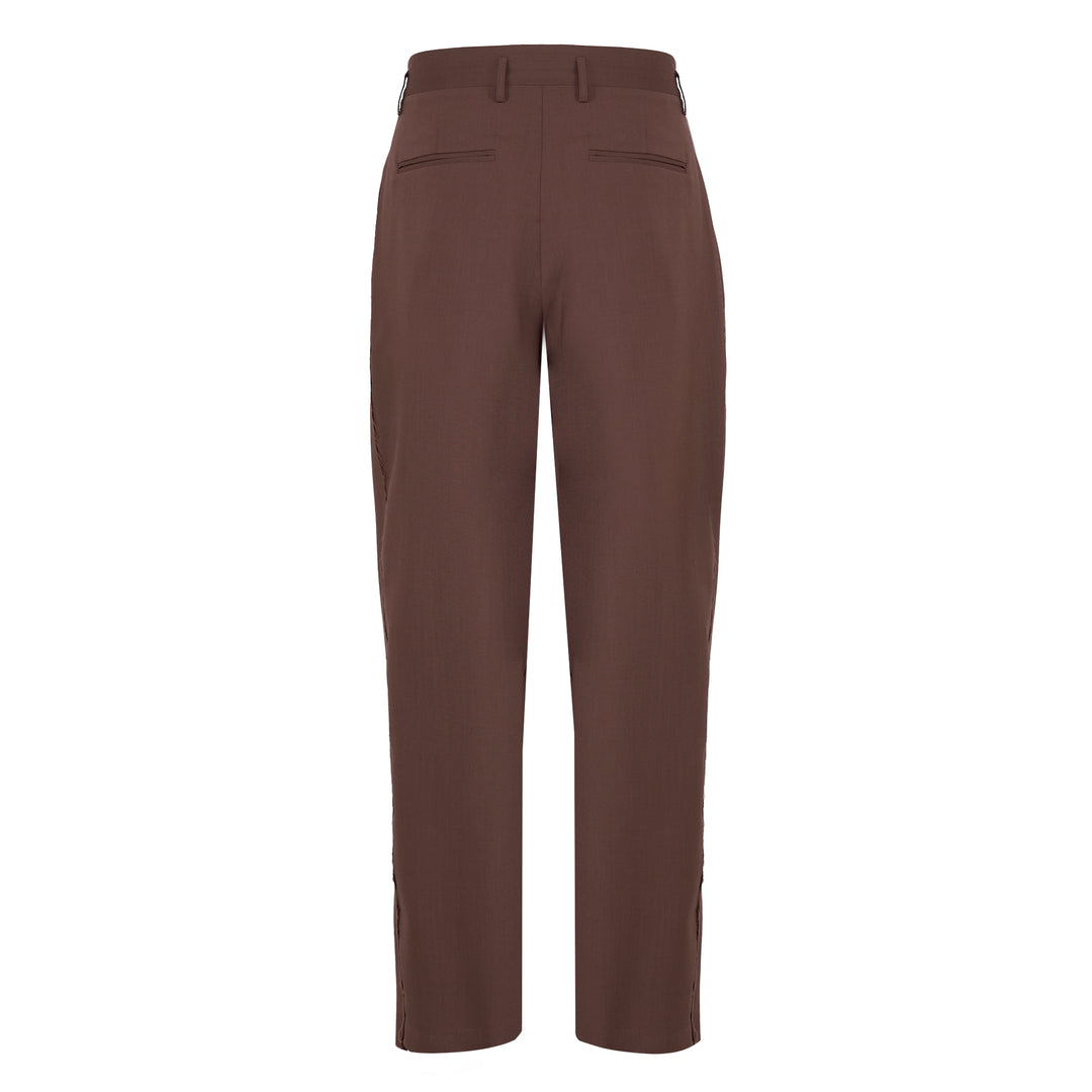 Alain brown wool twill trousers