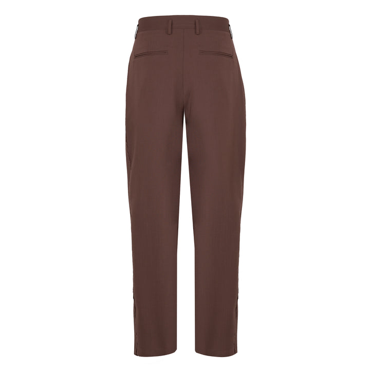 Alain brown wool twill trousers