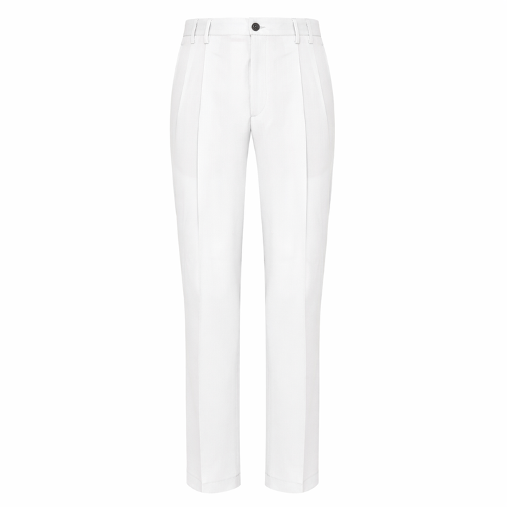 Pantalone Norrie bianco panna in fresco di lana