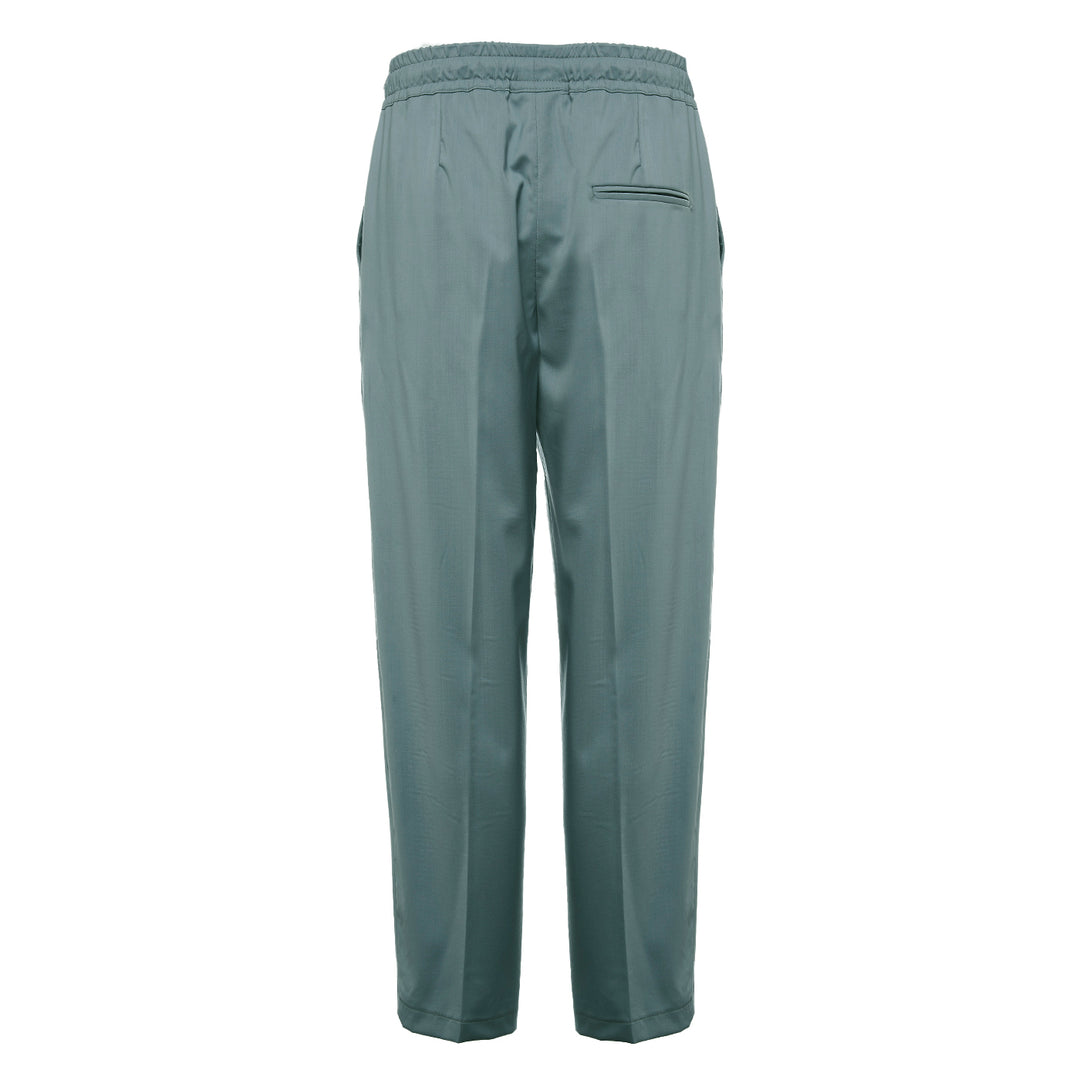 Pantalone Pajama verde acqua in fresco di lana